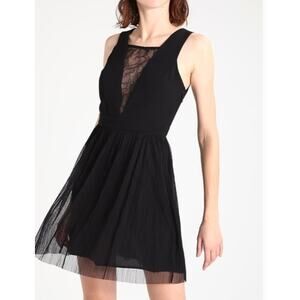 NWT BCBGeneration Lace Chiffon Sleeveless Little Black Dress